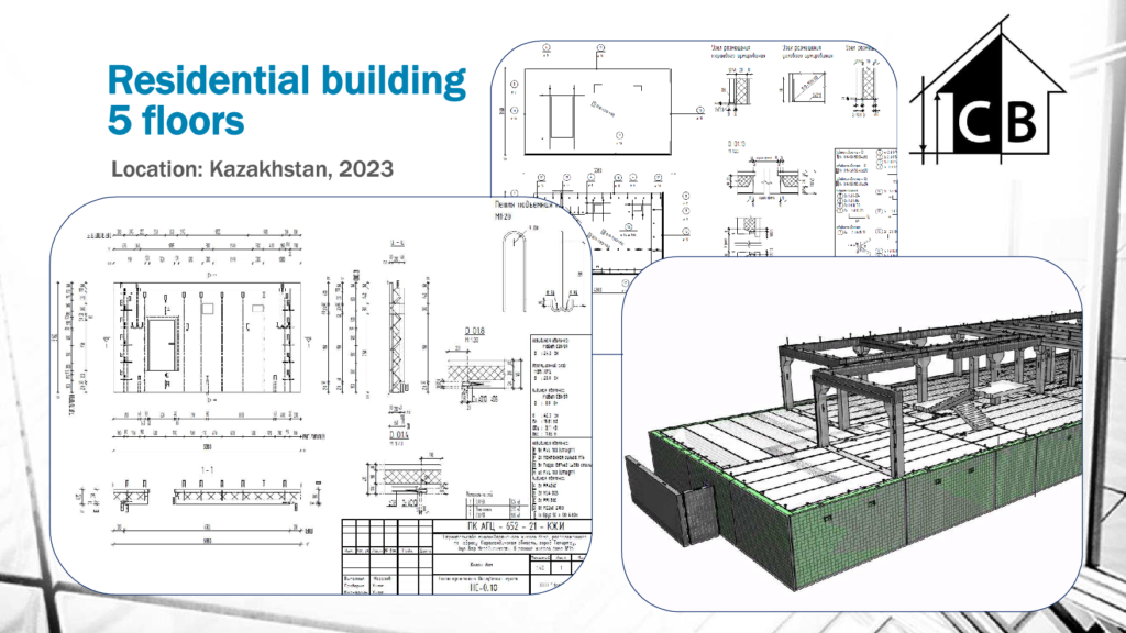 Five-storey apartment building in Kazakhstan, 2023 — precast concrete structures